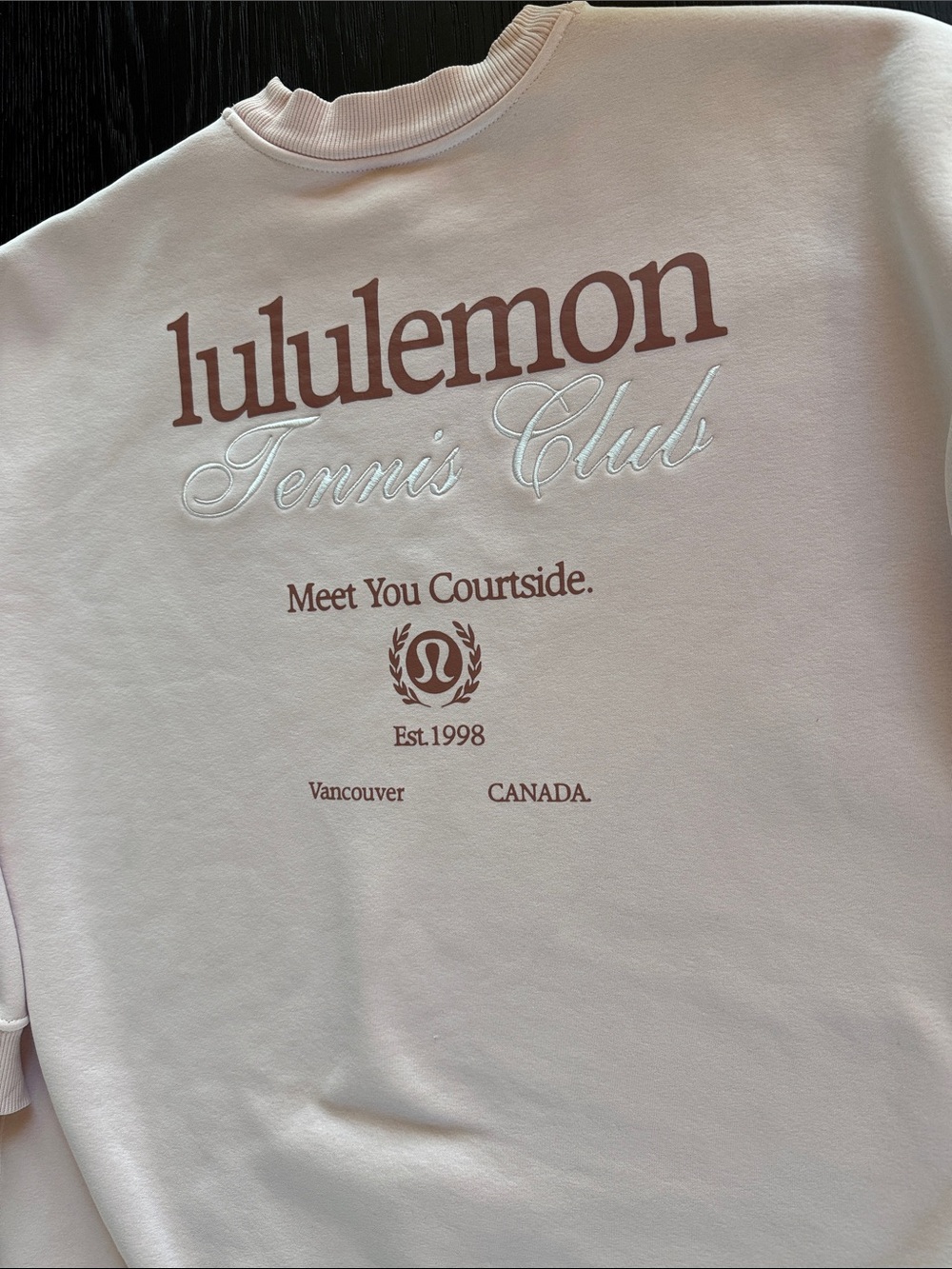 Lululemon Heavyweight Fleece Pullover Tennis Club Strawberry Milkshake Small/Med - Picture 8 of 10